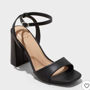 Women's A New Day Haley Ankle Strap Single Band Shoes Black Size 12